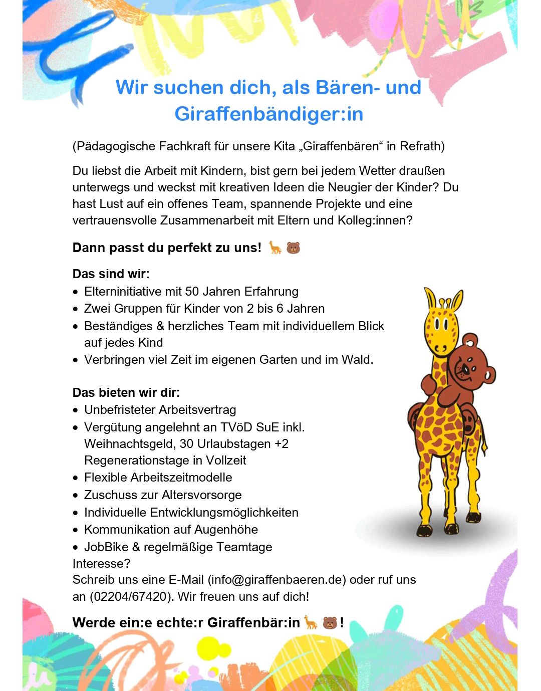 Stellanzeige Pädagogische Fachkraft